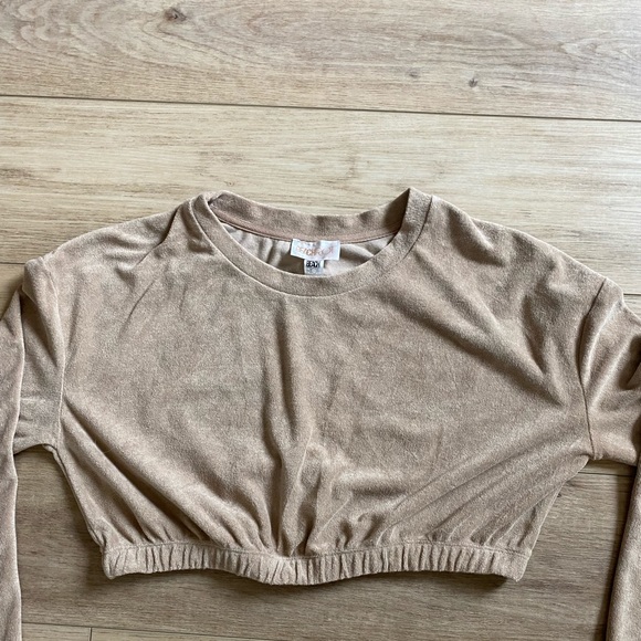 Beach Riot Maxine Terry Cloth Beach Sweatshirt Size Large Taupe - Picture 8 of 8